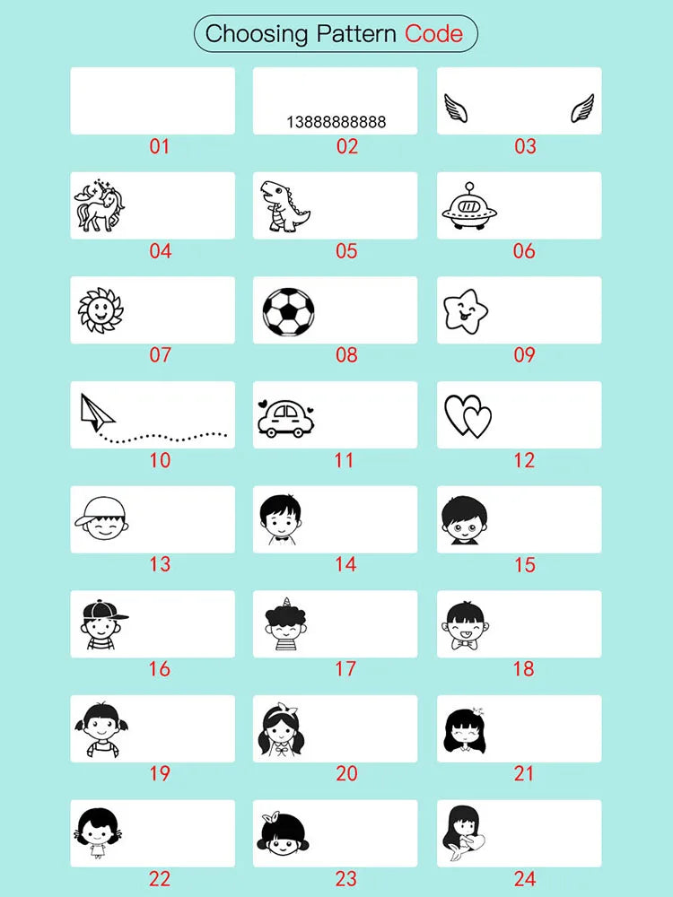 Logo/Name Custom-Made Stamp Boys Girls DIY For Children Customized Sticker Seal Student Clothes Chapter No Fade Security 06