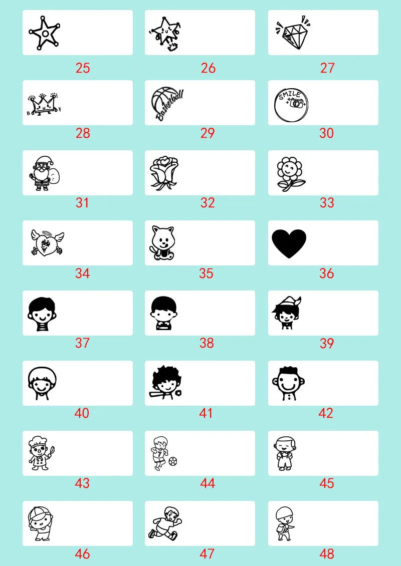 Logo/Name Custom-Made Stamp Boys Girls DIY For Children Customized Sticker Seal Student Clothes Chapter No Fade Security 06
