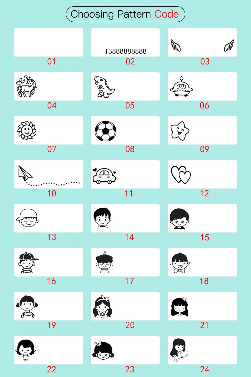 Logo/Name Custom-Made Stamp Boys Girls DIY For Children Customized Sticker Seal Student Clothes Chapter No Fade Security 06