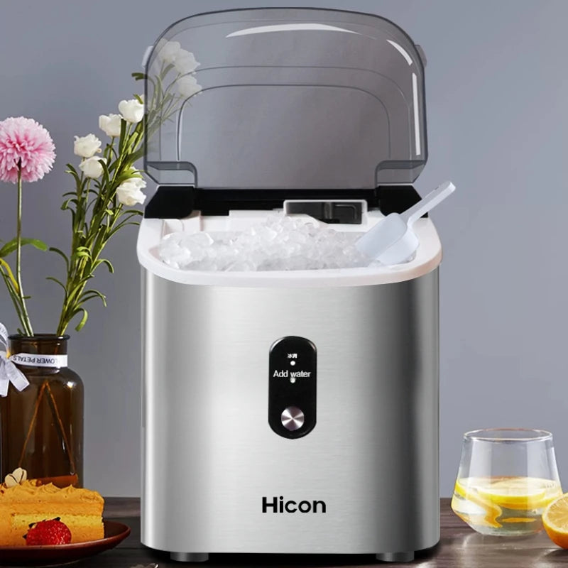 Nugget Countertop Ice Maker, Silonn Chewable Pellet Ice Machine with Self-Cleaning Function,  1.1L 135W 0.7KG