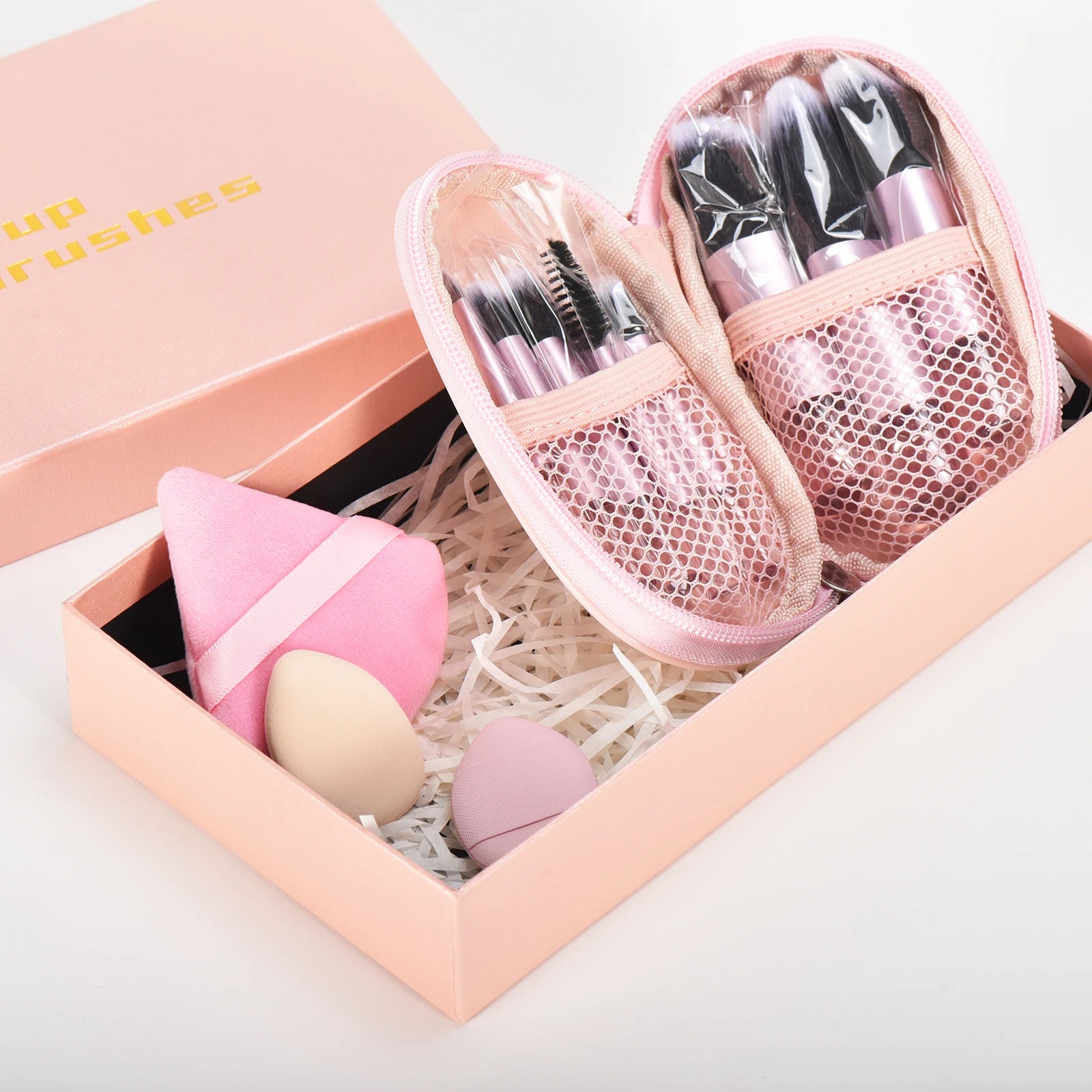 10 color Mini makeup brush Travel portable Makeup Tool Makeup Puff - Palm Brush Professional Makeup tool set Christmas gift