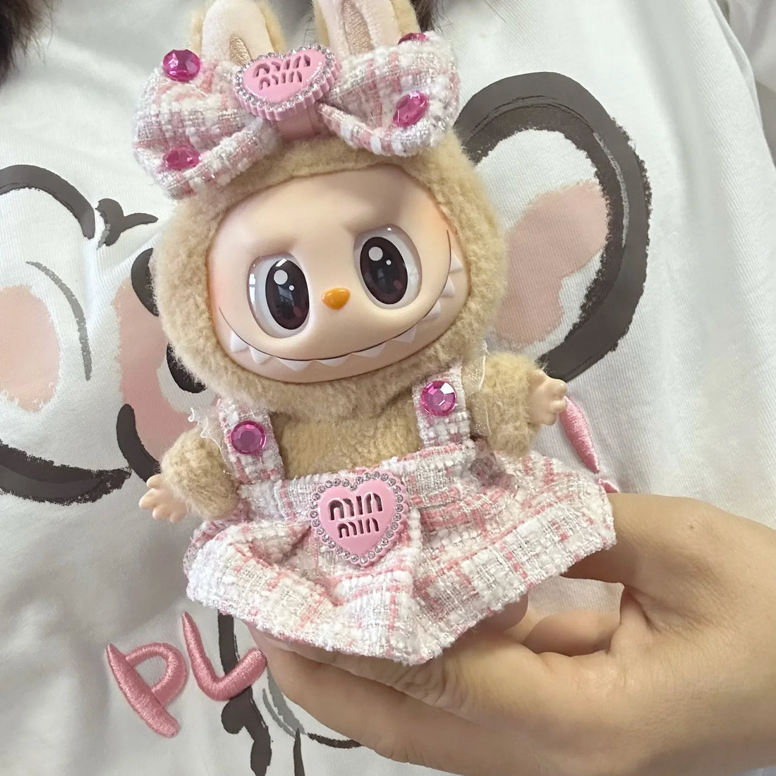 Cute Labubu Doll Outfit Accessories Classic Dress Set for 17CM V2 Mini Dolls Clothing Girl Kid Gift Labubu clothes luxury