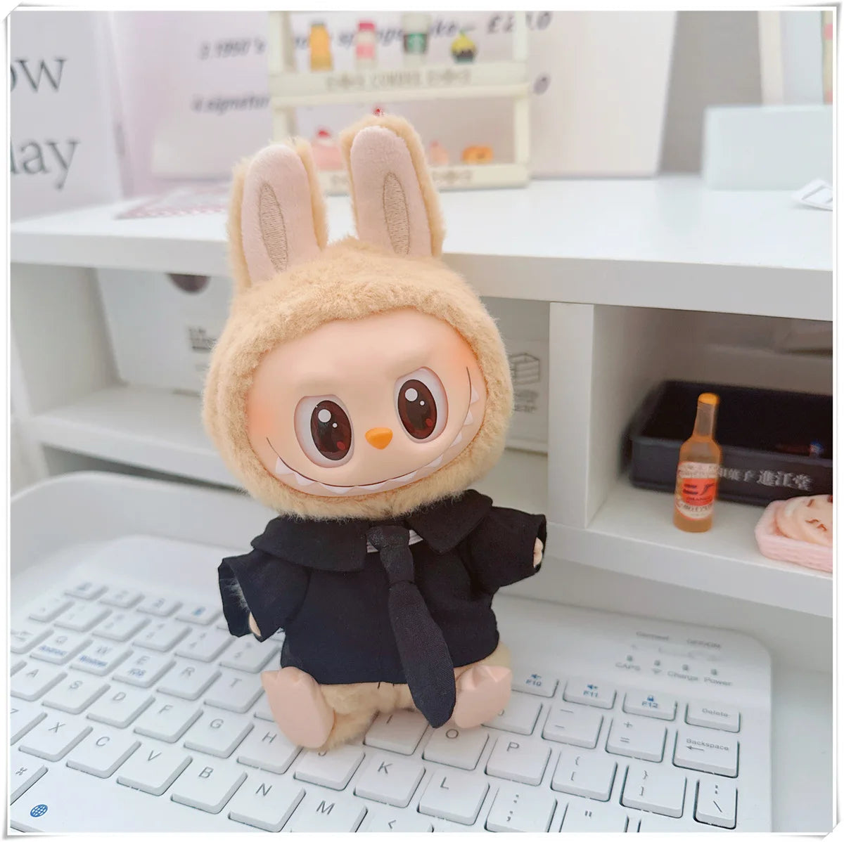 For 17cm Labubus Mini Doll Clothes Outfit Hat Clothes Shoes Glasses Labubu II Doll Accessories Cultivate Sitting Party Game Toys