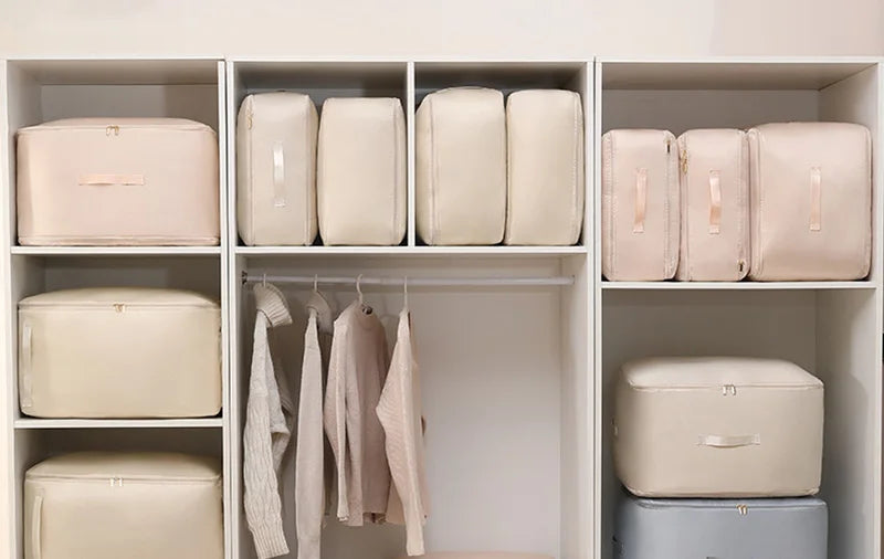 Double Zipper Compression Bag Comforter Clothes Bedding Storage Closet Case Travel Wardrobe Duvet Space Saver Home Big Organizer