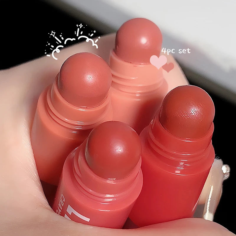 4pc/set Lipstick Korean Girl Group Crayon Lipstick Long Lasting Matte Lip Makeup Tint Easy To Color Sexy Waterproof Lipgross