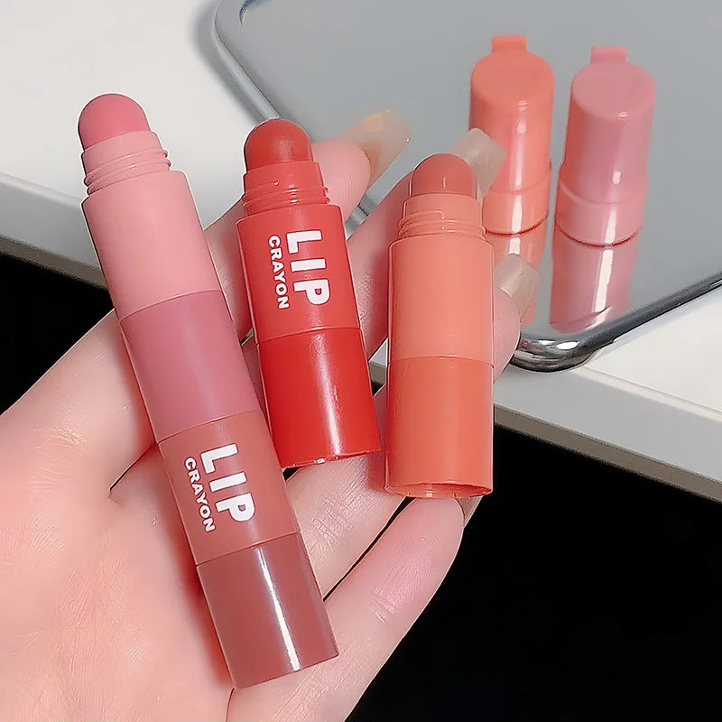 4pc/set Lipstick Korean Girl Group Crayon Lipstick Long Lasting Matte Lip Makeup Tint Easy To Color Sexy Waterproof Lipgross