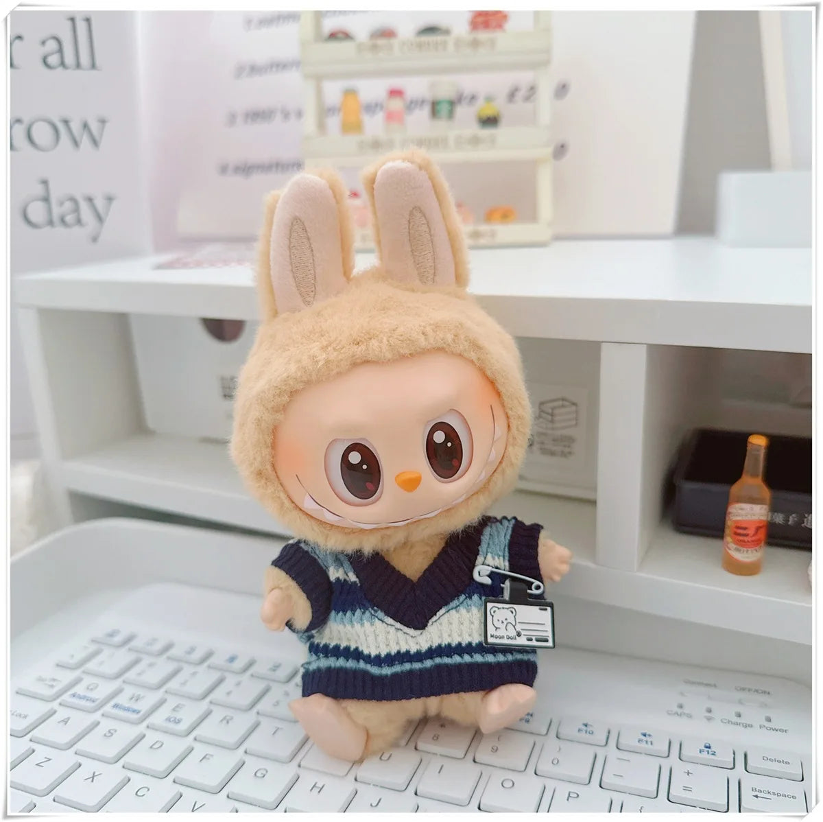 For 17cm Labubus Mini Doll Clothes Outfit Hat Clothes Shoes Glasses Labubu II Doll Accessories Cultivate Sitting Party Game Toys