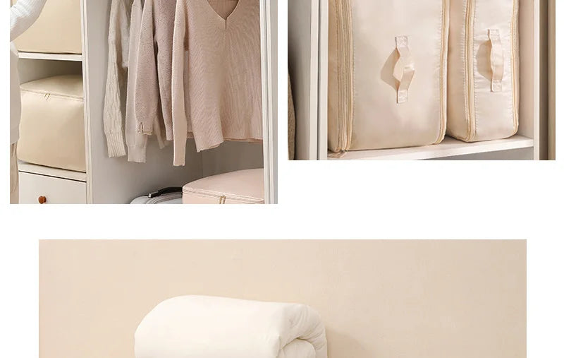 Double Zipper Compression Bag Comforter Clothes Bedding Storage Closet Case Travel Wardrobe Duvet Space Saver Home Big Organizer