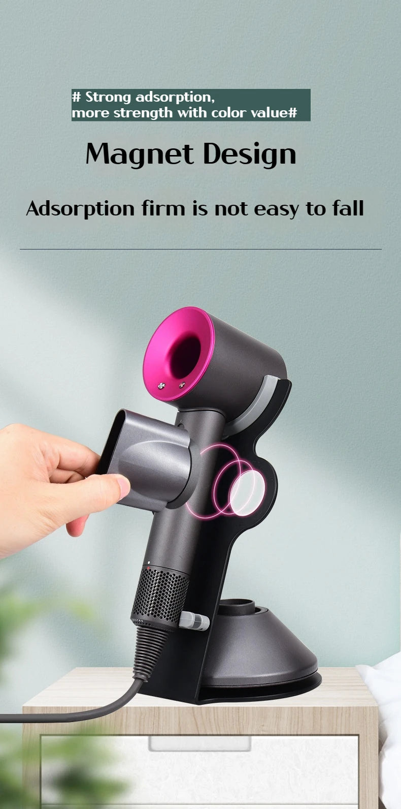 Hair Dryer Rack Table Top Dyson Metal Hanger Vertical Hair Dryer Shelf on Dressing Table No Punching Desk Blow Dryer Bracket