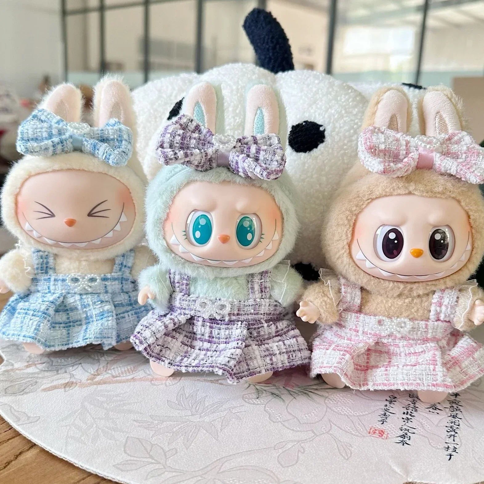 Cute Labubu Doll Outfit Accessories Classic Dress Set for 17CM V2 Mini Dolls Clothing Girl Kid Gift Labubu clothes luxury