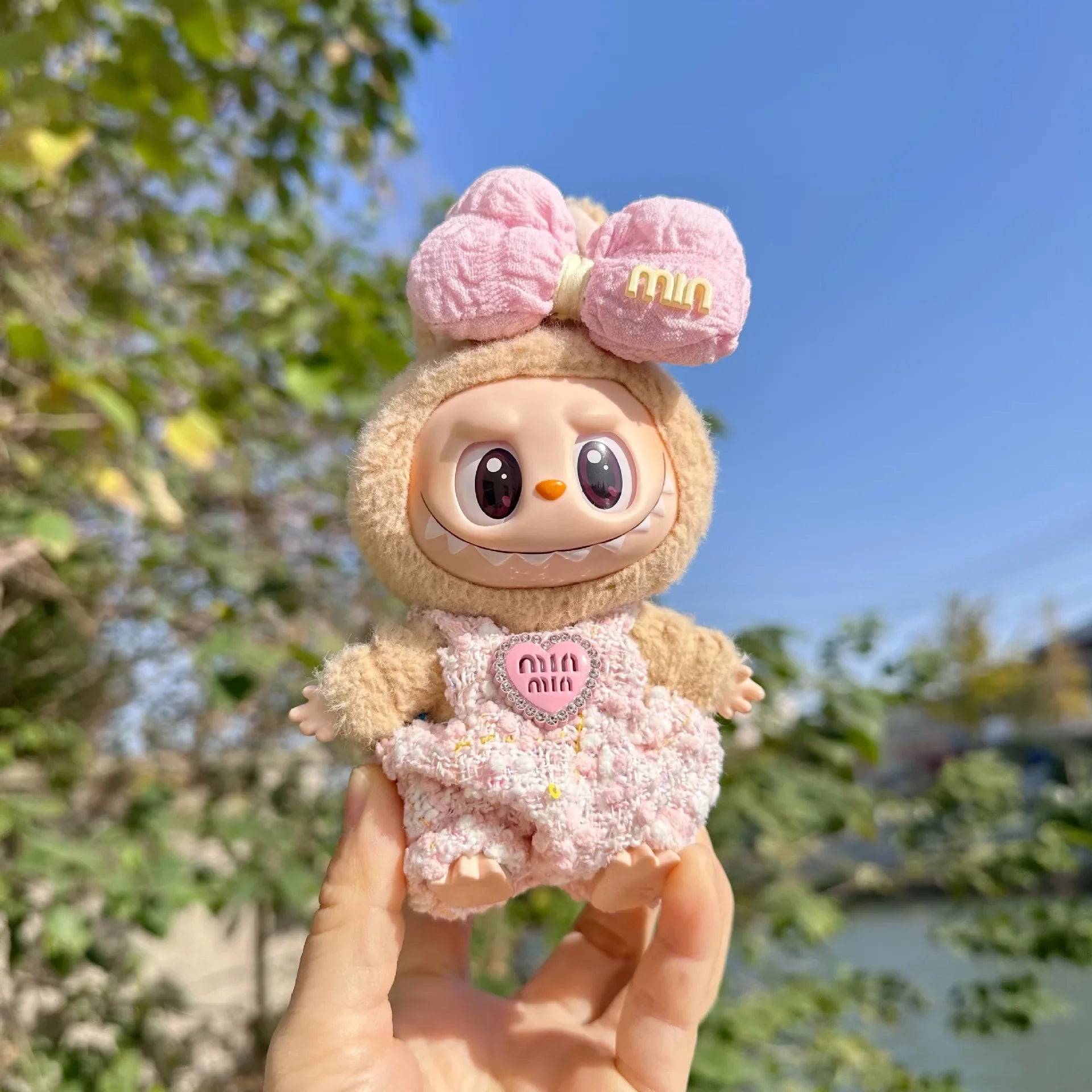 Cute Labubu Doll Outfit Accessories Classic Dress Set for 17CM V2 Mini Dolls Clothing Girl Kid Gift Labubu clothes luxury