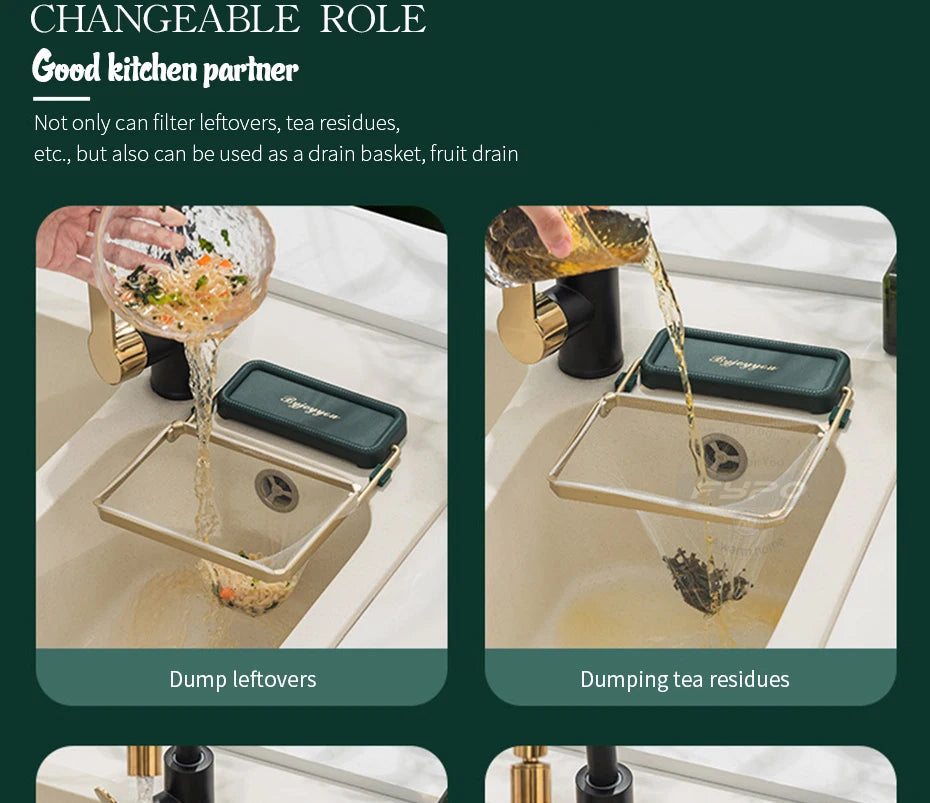 Kitchen filter rack Kitchen sink water tank folding water sink filter bag garbage storage frame disposable garbage bag water bag