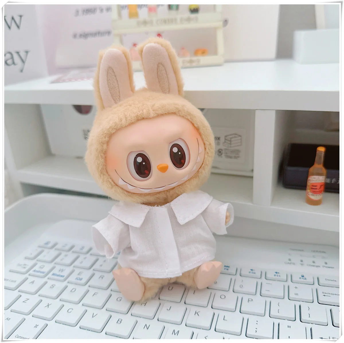For 17cm Labubus Mini Doll Clothes Outfit Hat Clothes Shoes Glasses Labubu II Doll Accessories Cultivate Sitting Party Game Toys