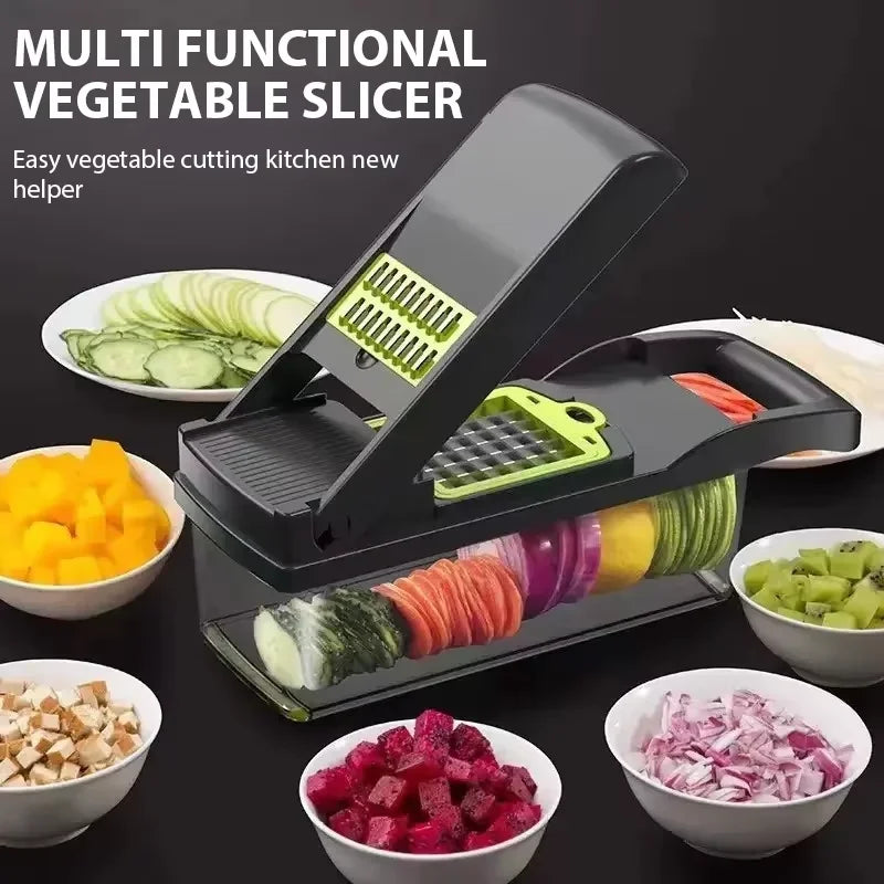 Household multi-function chopper slicing, shredding and dicing fast chopper 14/16-piece set chopper is suitable for the kitchen
