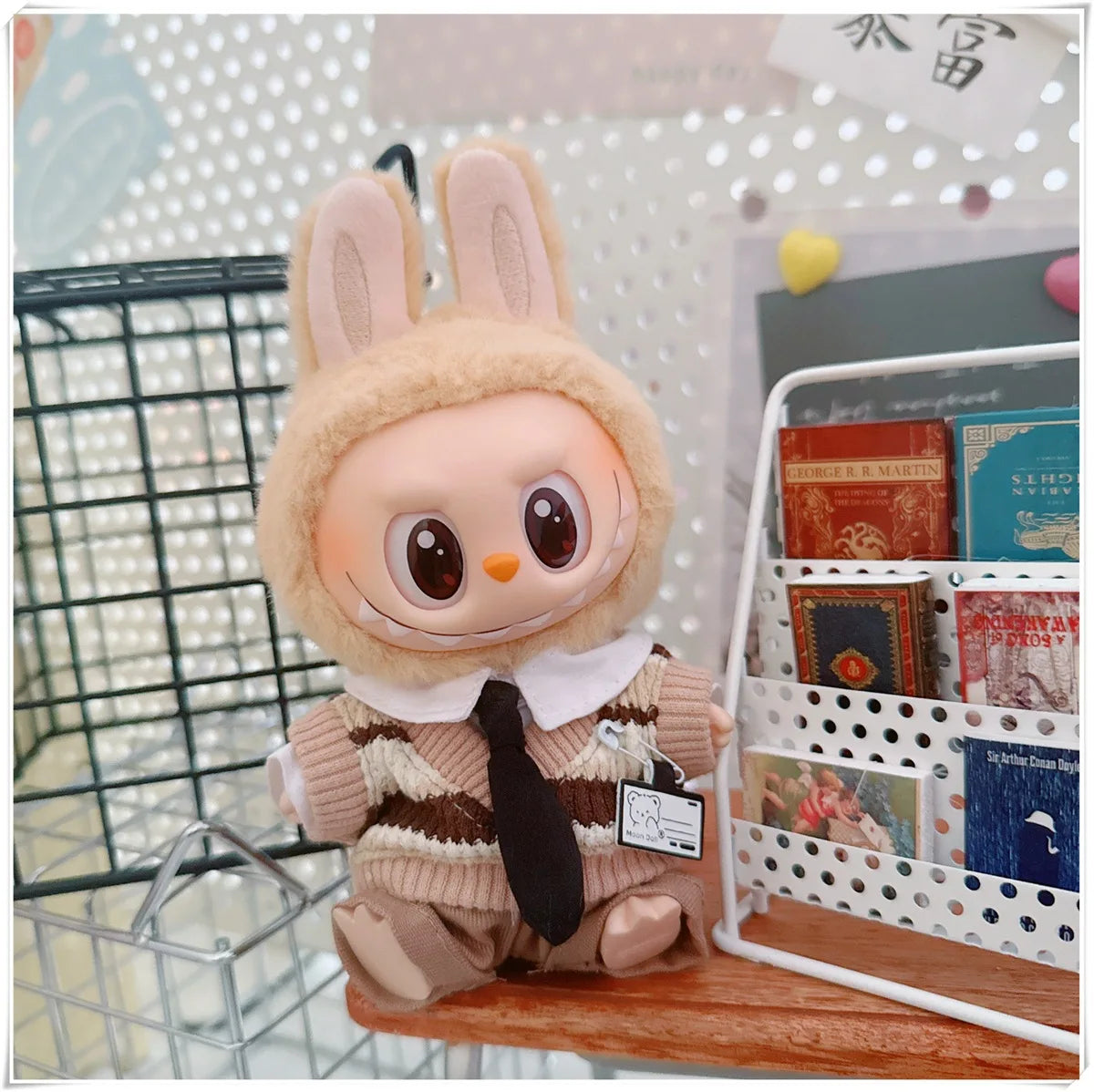 For 17cm Labubus Mini Doll Clothes Outfit Hat Clothes Shoes Glasses Labubu II Doll Accessories Cultivate Sitting Party Game Toys