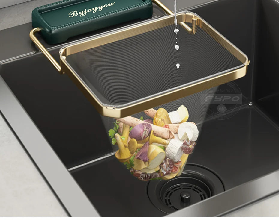 Kitchen filter rack Kitchen sink water tank folding water sink filter bag garbage storage frame disposable garbage bag water bag