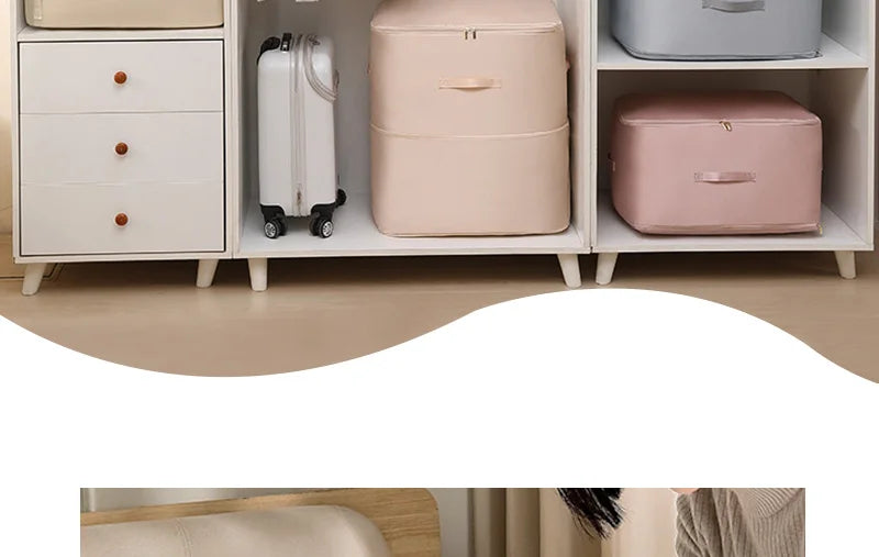 Double Zipper Compression Bag Comforter Clothes Bedding Storage Closet Case Travel Wardrobe Duvet Space Saver Home Big Organizer