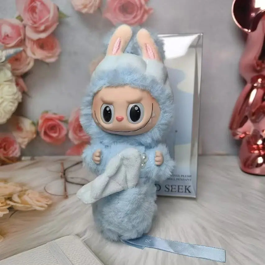 Labubu Keychain Lububu Keyring Labubu Merlion Pendant Mermaid Labubu Children Toy Christmas Gift High Quality Replica Version