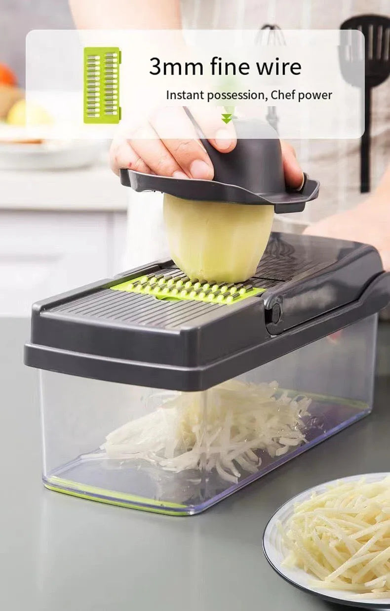 Household multi-function chopper slicing, shredding and dicing fast chopper 14/16-piece set chopper is suitable for the kitchen
