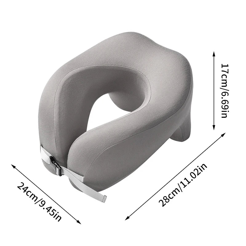 Travel Pillow U-Shape Pure Memory Foam Neck Pillow For Airplane Office Nap Cervical Pillows Flight Sleeping Head Neck Support