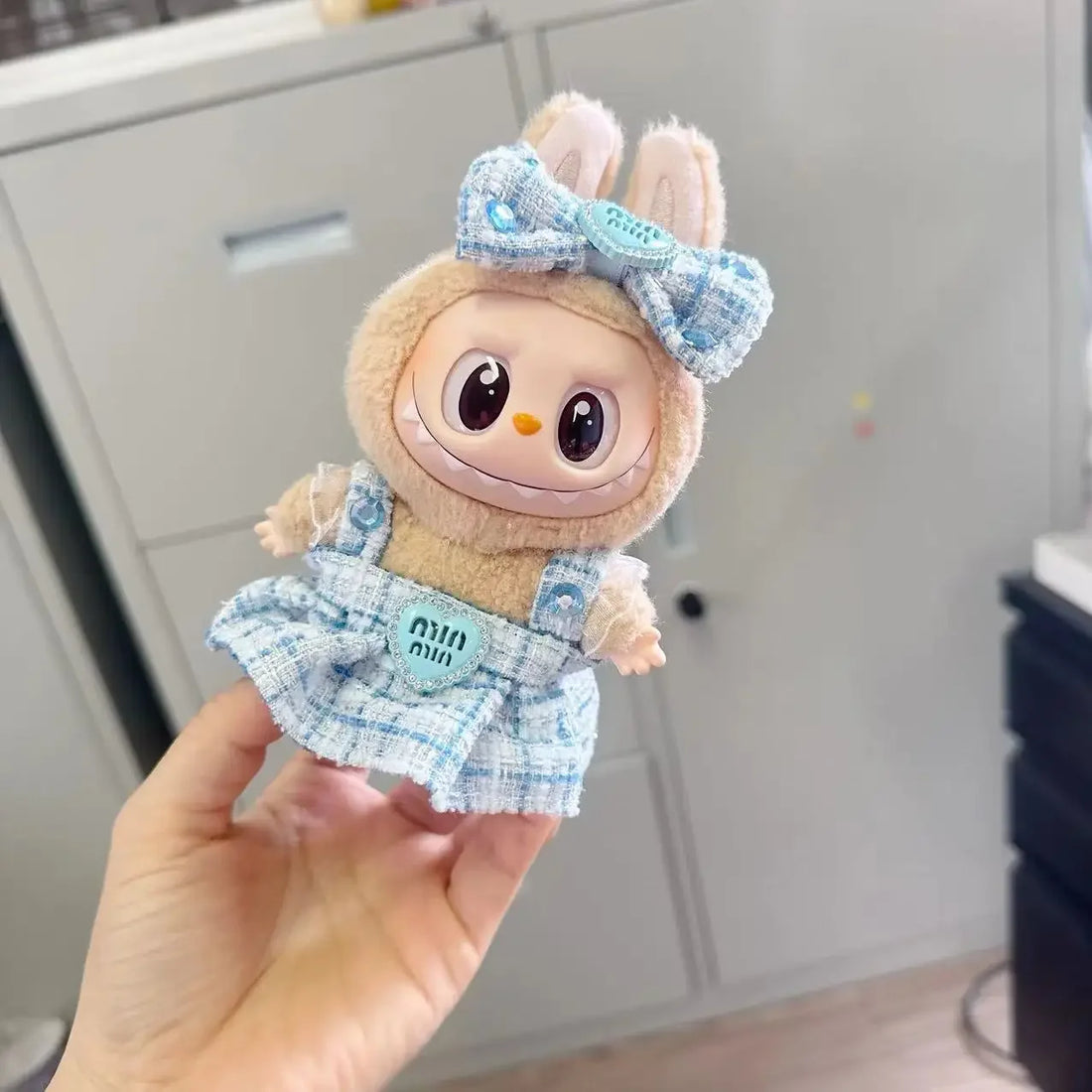 Cute Labubu Doll Outfit Accessories Classic Dress Set for 17CM V2 Mini Dolls Clothing Girl Kid Gift Labubu clothes luxury