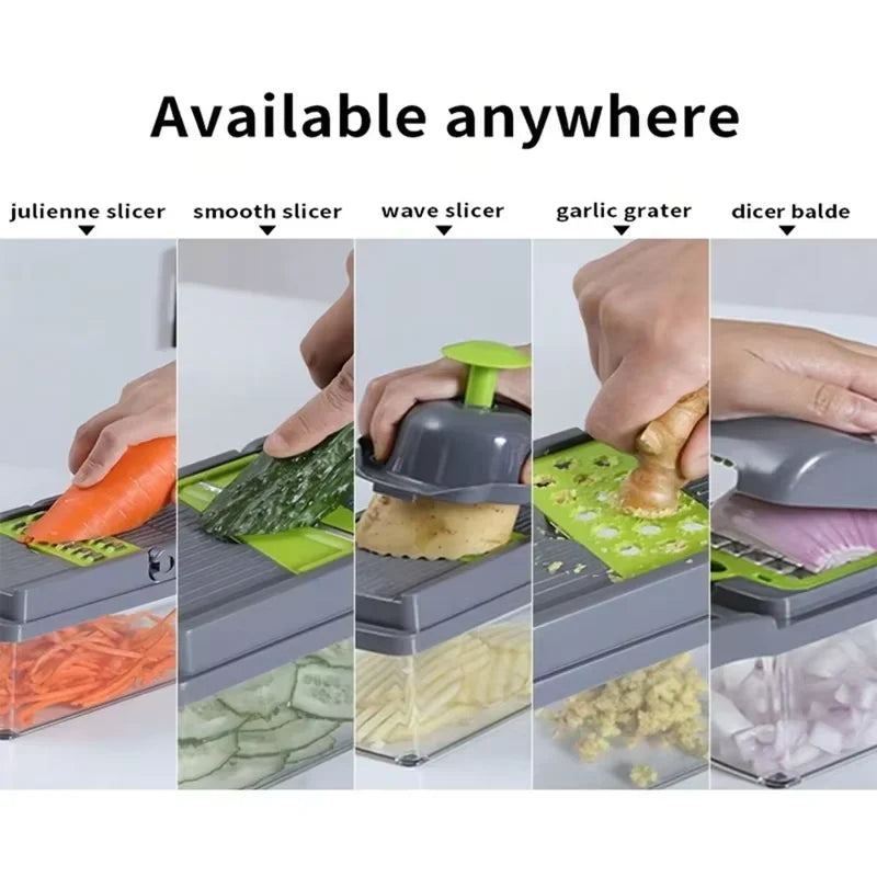 Household multi-function chopper slicing, shredding and dicing fast chopper 14/16-piece set chopper is suitable for the kitchen
