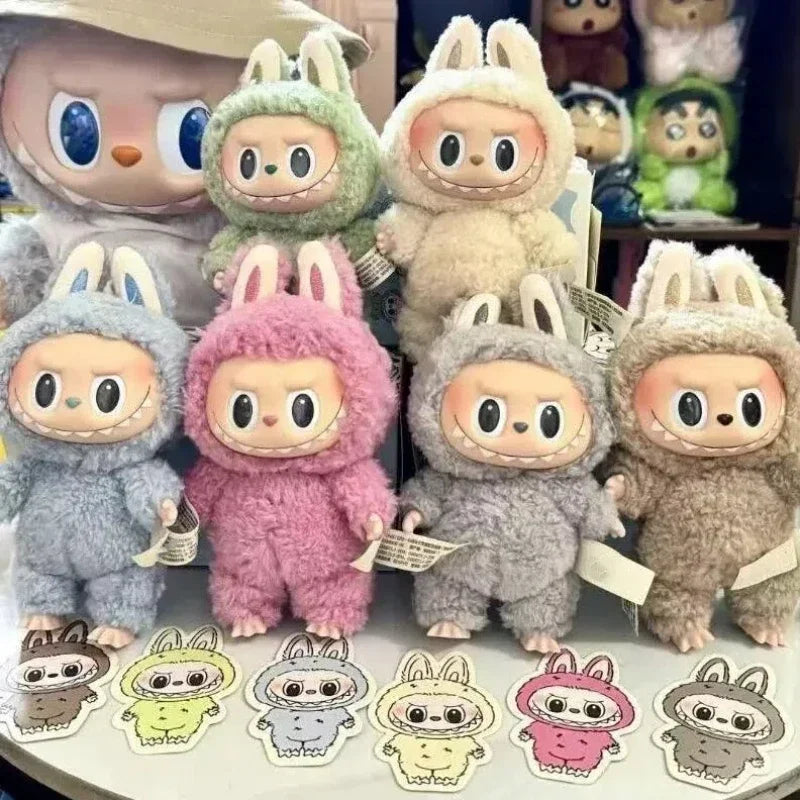 Anime Figure Kawaii Labubu Blind Box Have A Seat Series PVC Pendant Doll Model Toy Purple Monster Keychain Kids Birthday Gifts