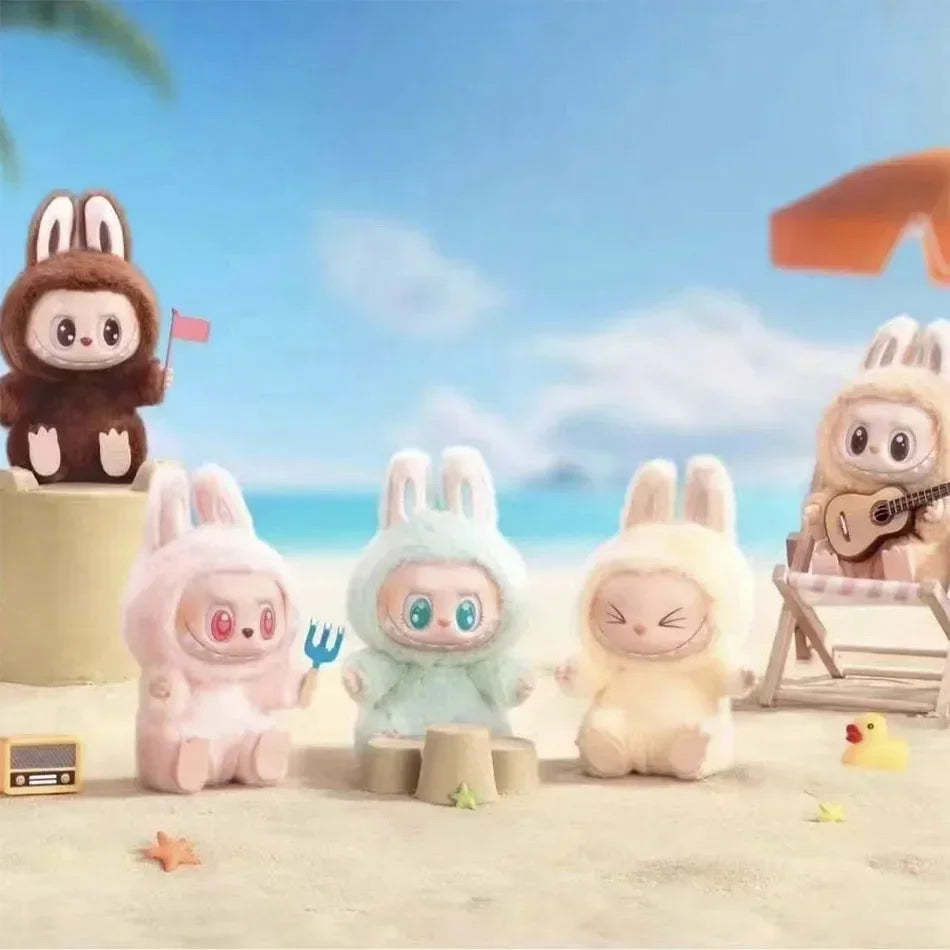 Anime Figure Kawaii Labubu Blind Box Have A Seat Series PVC Pendant Doll Model Toy Purple Monster Keychain Kids Birthday Gifts