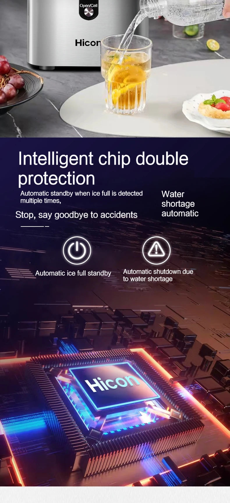 Nugget Countertop Ice Maker, Silonn Chewable Pellet Ice Machine with Self-Cleaning Function,  1.1L 135W 0.7KG