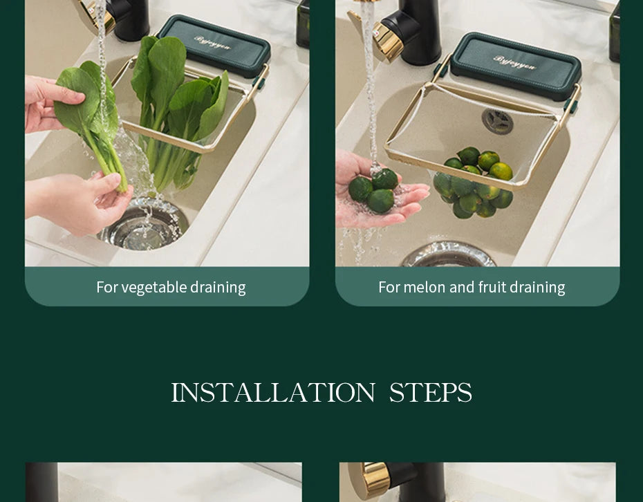 Kitchen filter rack Kitchen sink water tank folding water sink filter bag garbage storage frame disposable garbage bag water bag
