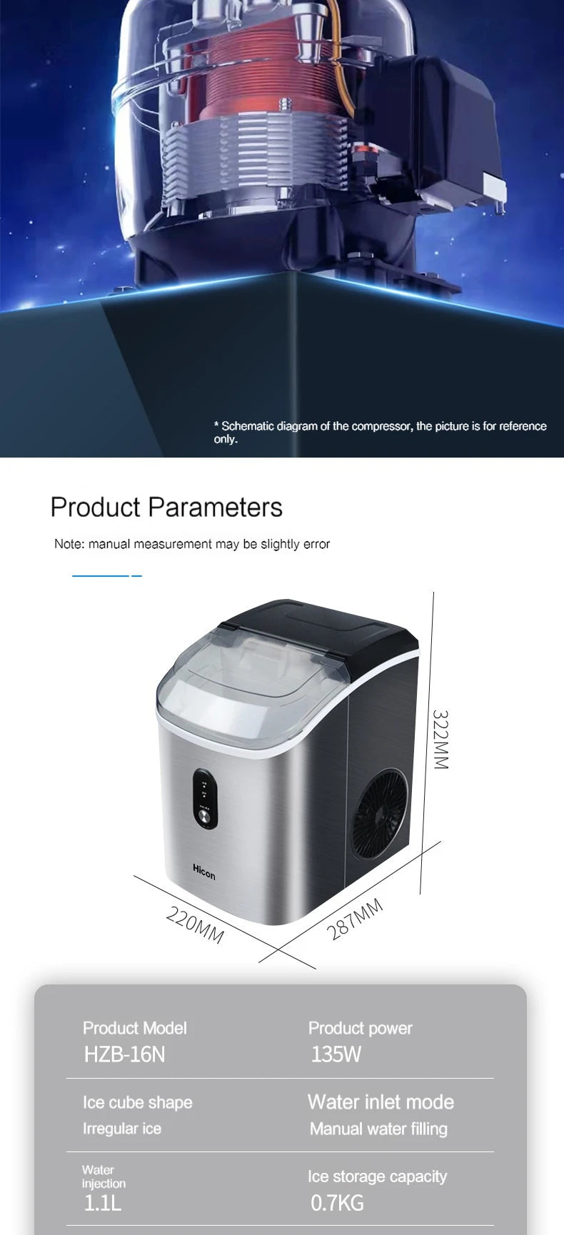 Nugget Countertop Ice Maker, Silonn Chewable Pellet Ice Machine with Self-Cleaning Function,  1.1L 135W 0.7KG