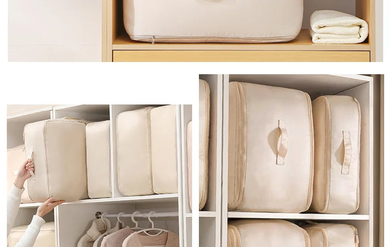 Double Zipper Compression Bag Comforter Clothes Bedding Storage Closet Case Travel Wardrobe Duvet Space Saver Home Big Organizer