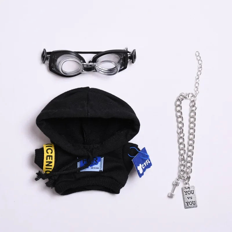 Labubu 17cm Clothes II Idol Dolls Sitting Party The Monster Outfit Accessories Clothing DIY Kids Gift Hoodie And Jeans EM03A