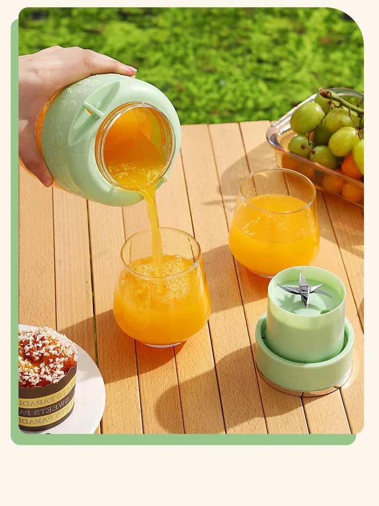 Wireless Portable Juicing Bucket Electric 800ml Sports Cup Fresh Fruit Juicer With Large Capacity and 10 Stainless Steel Blades