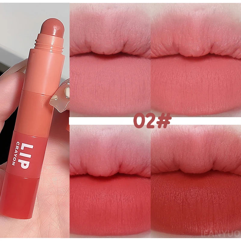 4pc/set Lipstick Korean Girl Group Crayon Lipstick Long Lasting Matte Lip Makeup Tint Easy To Color Sexy Waterproof Lipgross