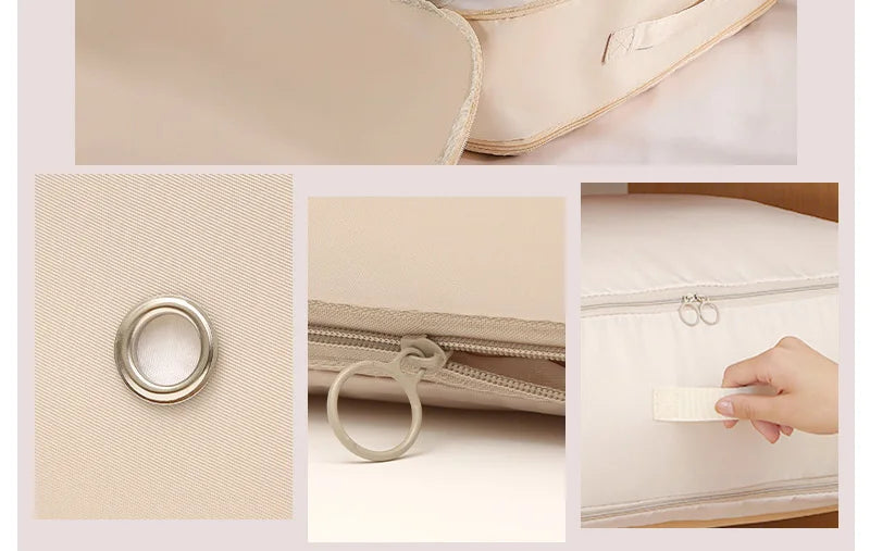 Double Zipper Compression Bag Comforter Clothes Bedding Storage Closet Case Travel Wardrobe Duvet Space Saver Home Big Organizer