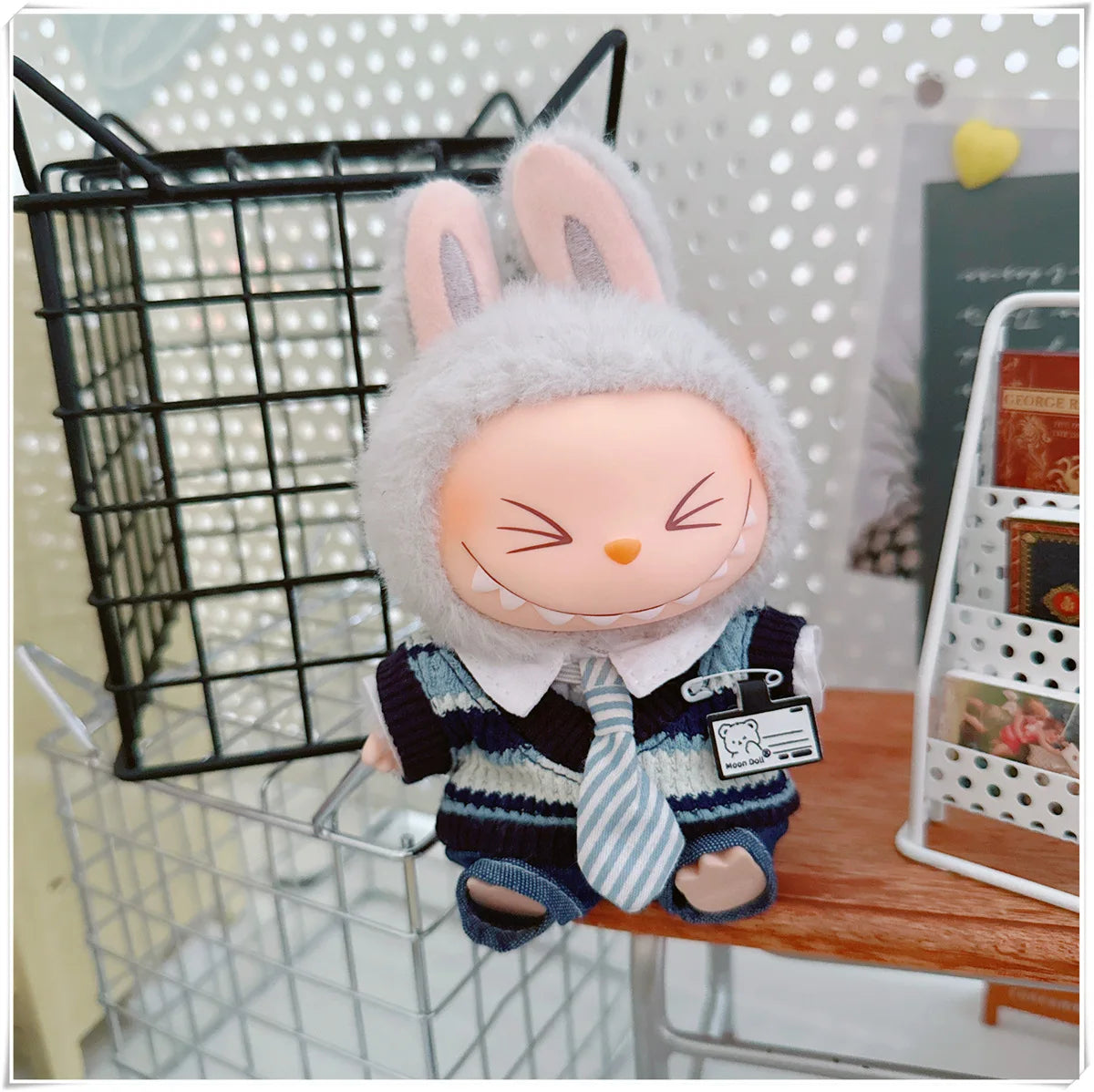 For 17cm Labubus Mini Doll Clothes Outfit Hat Clothes Shoes Glasses Labubu II Doll Accessories Cultivate Sitting Party Game Toys