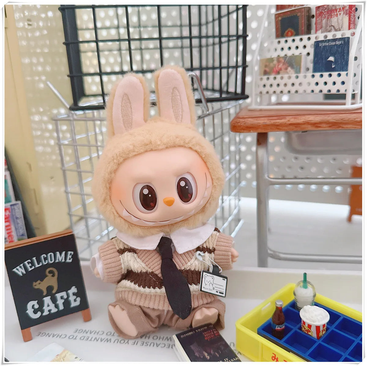 For 17cm Labubus Mini Doll Clothes Outfit Hat Clothes Shoes Glasses Labubu II Doll Accessories Cultivate Sitting Party Game Toys