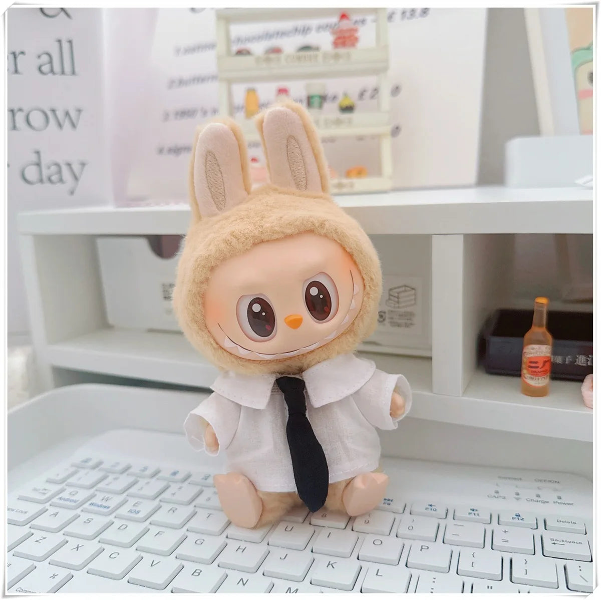 For 17cm Labubus Mini Doll Clothes Outfit Hat Clothes Shoes Glasses Labubu II Doll Accessories Cultivate Sitting Party Game Toys