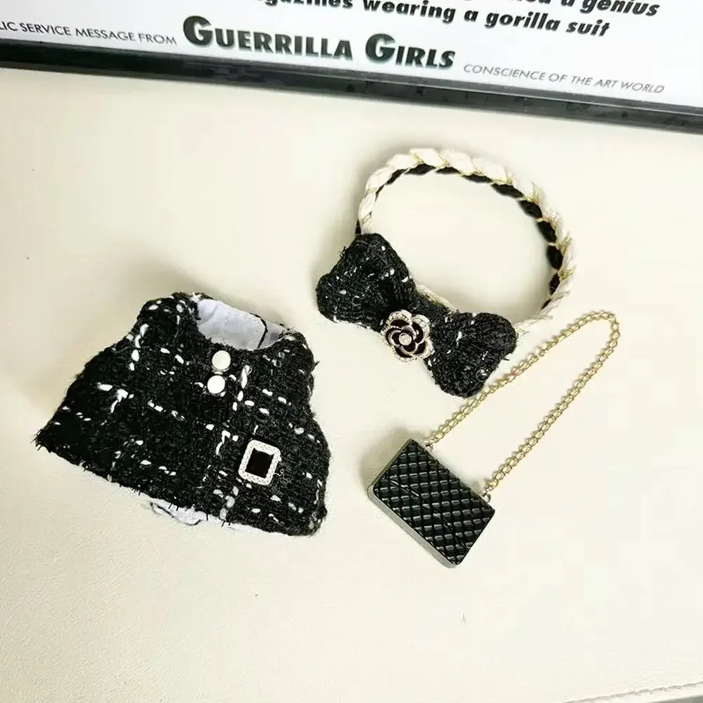 Cute Labubu Doll Outfit Accessories Classic Dress Set for 17CM V2 Mini Dolls Clothing Girl Kid Gift Labubu clothes luxury