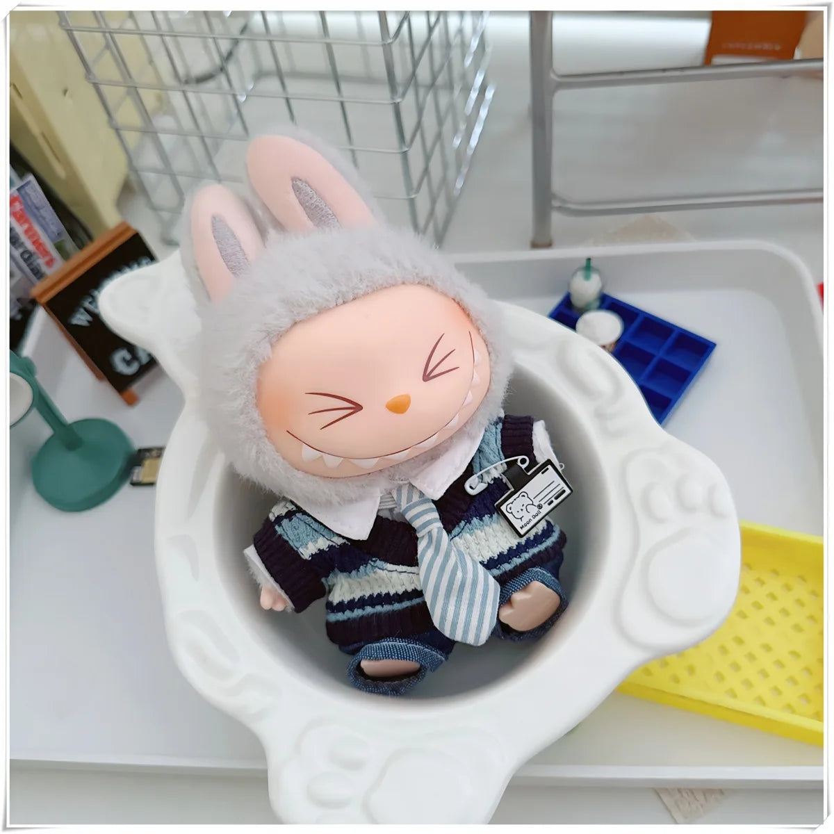 For 17cm Labubus Mini Doll Clothes Outfit Hat Clothes Shoes Glasses Labubu II Doll Accessories Cultivate Sitting Party Game Toys