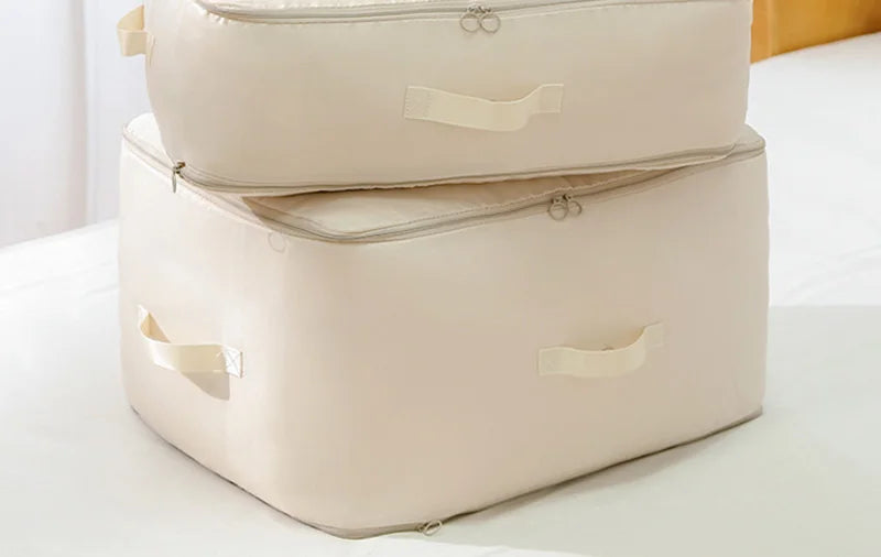 Double Zipper Compression Bag Comforter Clothes Bedding Storage Closet Case Travel Wardrobe Duvet Space Saver Home Big Organizer