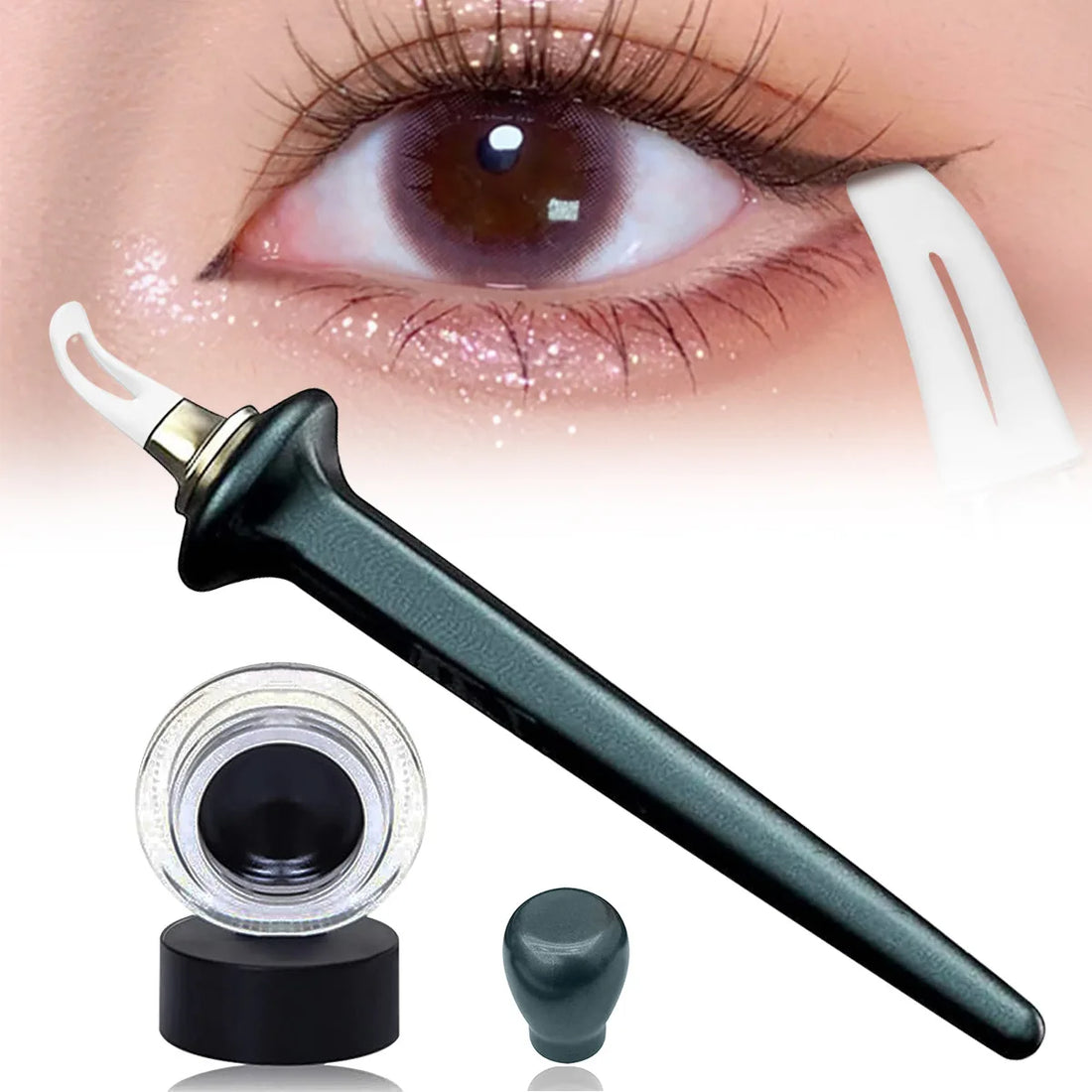 Silicone Eyeliner Brush Black Liquid Eyeliner Eye Make up Super Waterproof Long Lasting Eyeliner Eyes Makeup Cosmetics Tools