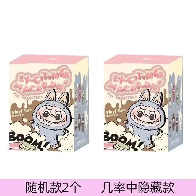 Anime Figure Kawaii Labubu Blind Box Have A Seat Series PVC Pendant Doll Model Toy Purple Monster Keychain Kids Birthday Gifts