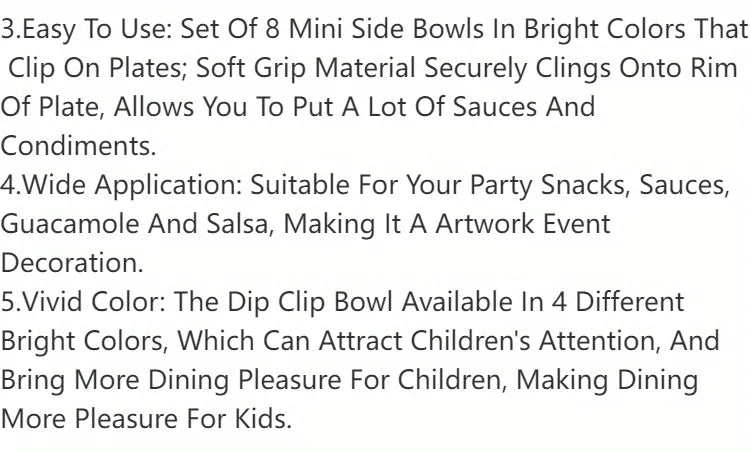 4pcs Plastic Dip Clip Bowl Set, Colorful, Durable PP, Ideal for Chips, Sauces & Veggies, Perfect for Outdoor Leisure