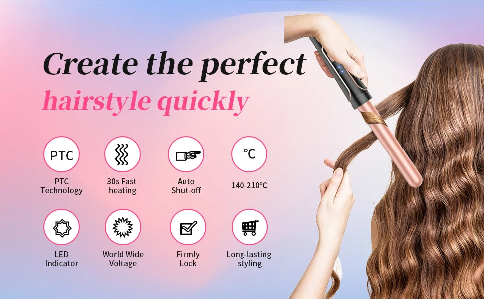 5 in 1 Curling Iron 3 Barrel Hair Crimper Hair Waver Curling Iron with Fast Heating Up Crimper Wand Curler for All Hair Types