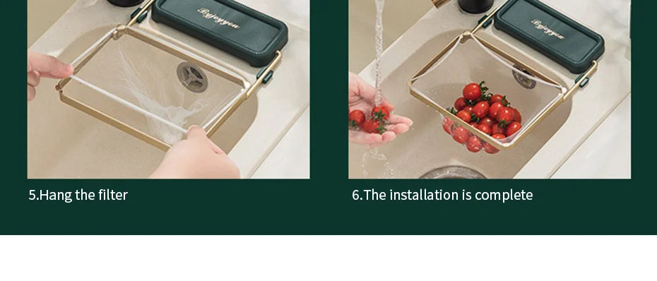 Kitchen filter rack Kitchen sink water tank folding water sink filter bag garbage storage frame disposable garbage bag water bag