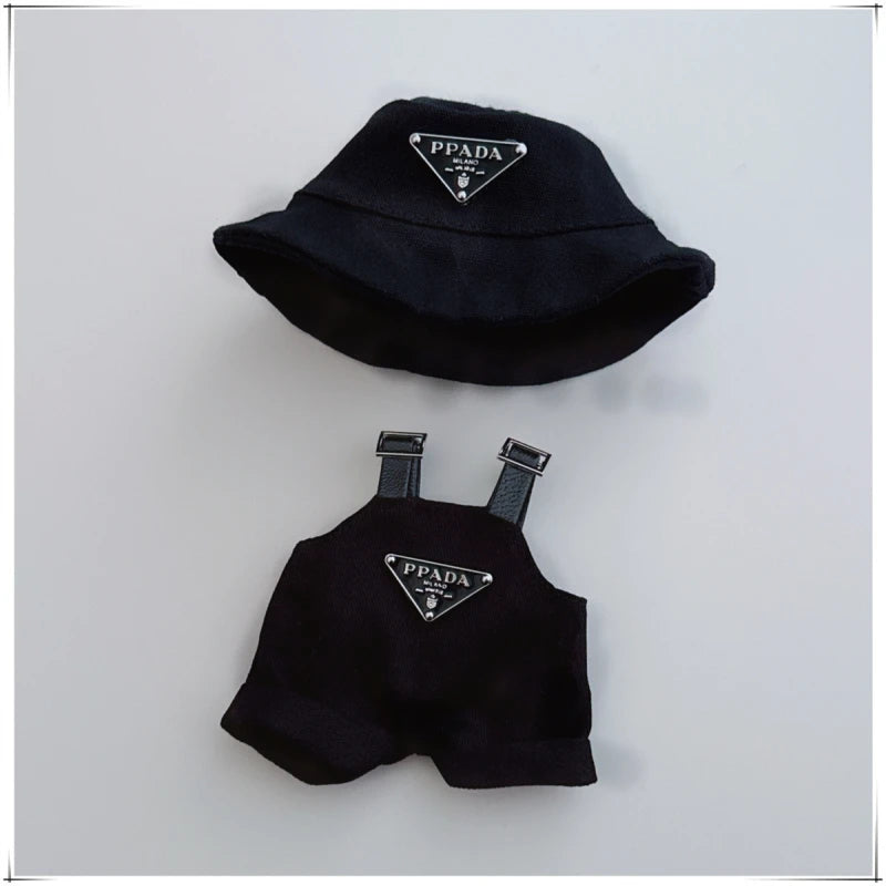 17cmLabubu Doll Clothes Sit Party Overalls Mini Hat V1 V2 Doll Clothing Accessories DIY Children's Toys Birthday Gift