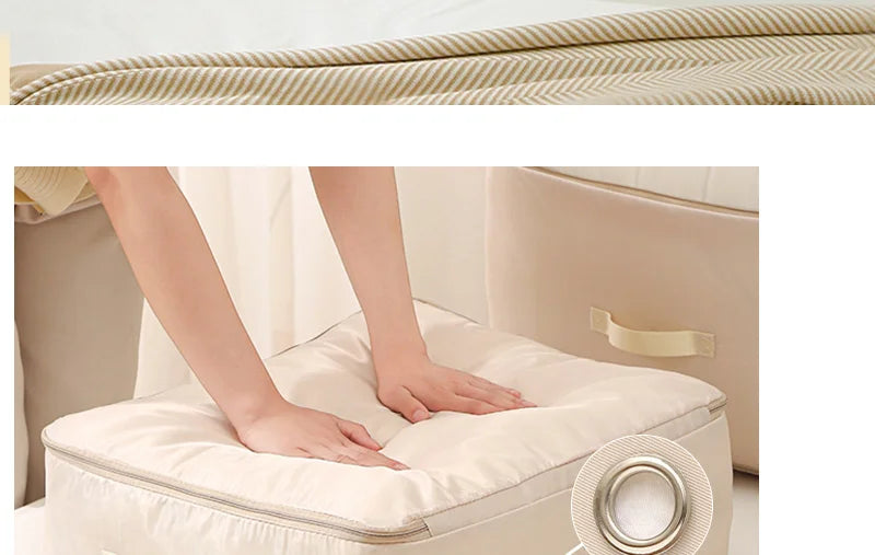 Double Zipper Compression Bag Comforter Clothes Bedding Storage Closet Case Travel Wardrobe Duvet Space Saver Home Big Organizer