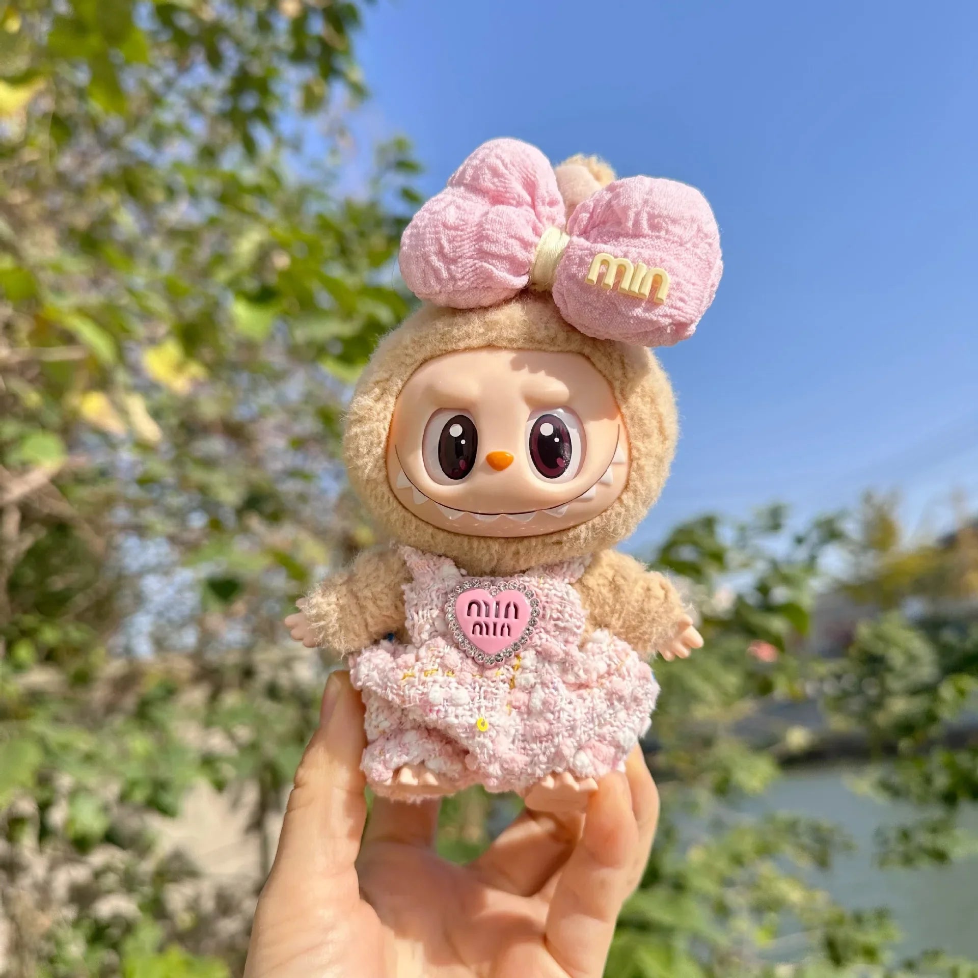 Cute Labubu Doll Outfit Accessories Classic Dress Set for 17CM V2 Mini Dolls Clothing Girl Kid Gift Labubu clothes luxury